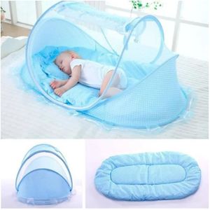 PARURE DE LIT BÉBÉ Bleu bébé lit pliant tente moustique Voyage moustiquaire avec coussin oreiller matelas