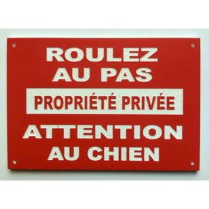 AUA SIGNALETIQUE - Cartello Proprietà Privata 'Rallentare' - Alluminio Dibond 3mm - Diametro 200 Mm - Fabbricazione Francese
