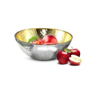 Moderne et grande Coupelle /à fruits d/écorative bol en c/éramique blanc//argent 39 x 18 cm
