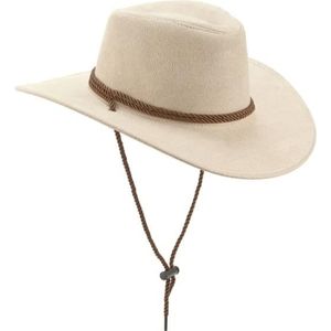 CHAPEAU - PERRUQUE Chapeau cowboy beige en suede  adulte