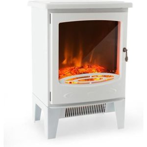 CHEMINÉE Klarstein Meran Cheminée électrique décorative effet flammes - 2 puissances de chauffage  950W -1850 W - thermostat réglable - blanc