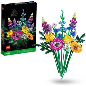 ASSEMBLAGE CONSTRUCTION LEGO® Icons 10313 Bouquet de Fleurs Sauvages, Plantes Artificielles avec Coquelicots, pour Adultes