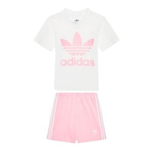 Ensemble de vêtements Ensemble Rose/Blanc Fille Adidas Short Tee Set