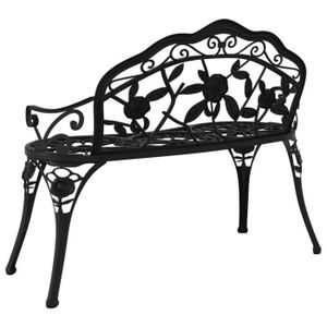 BANC D'EXTÉRIEUR FHE - Banc de jardin 100 cm Aluminium coulé Noir -