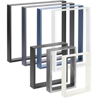 Pied De Banc D'assise En Acier Profil Carré 30x43 Cm Noir - Charge Max 120 Kg, Revêtement Poudre - Neuf WilTec