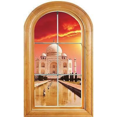 Sticker Fenetre Voute Trompe L Oeil Deco Taj Mahal Ref 604 Dimensions 48x80cm Achat Vente Stickers Cdiscount