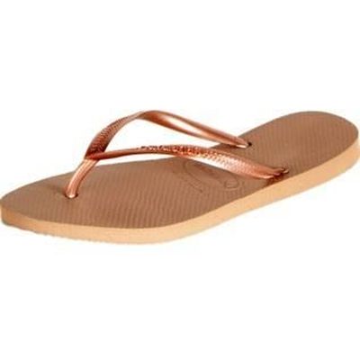 Tongs Havaianas Slim Rose Doré Mixte - Femme - Caoutchouc - Confort exceptionnel