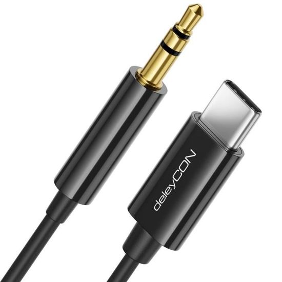 Câble Audio USB-C Vers Jack 3,5 Mm - Adaptateur Pour Voiture, Casque - Mâle/Femelle - Qualité Stéréo