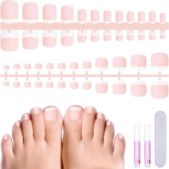 120 Pices Faux Ongles D'orteil, Faux Orteil Ongles Pieds Couverture ...