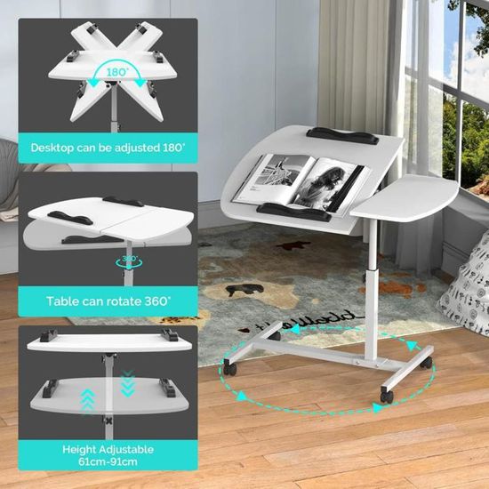 Supfine Table De Lit Pliable Avec Porte Gobelet, Plateau De