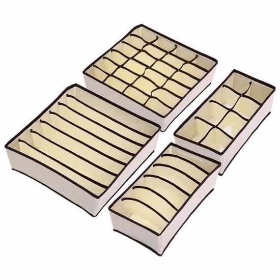 4pcs Sous Vetements Soutien Gorge Organisateur Boite De Rangement