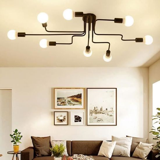 Rétro Led Vintage Noir Fer Net-cage Cuisine Suspension Lampe Suspendue Pour Chambre Salon Restaurant Luminaire