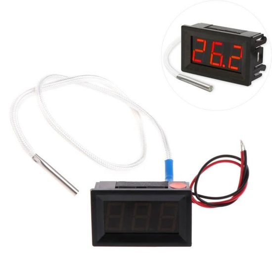 Voltmètre Rond à Affichage Numérique LED, Compteur De Courant De Tension De Voiture, Détecteur