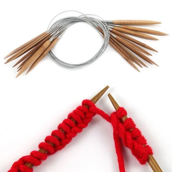 21 Aiguilles à Tricoter Circulaires En Inox - Tailles 2mm à 5mm, Longueur 23cm - Pour Chaussettes, Bonnets, Gants
