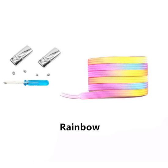 Paires De Lacets élastiques Plats 8mm X 120cm Blanc Et Noir Pour  Baskets Adultes Et Enfants