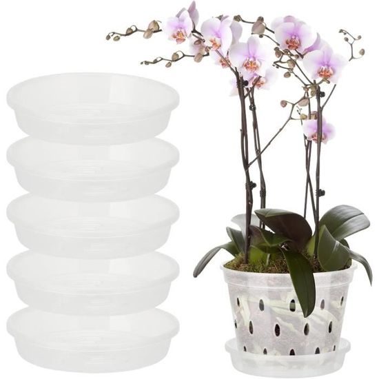 Soucoupes Pour Pots De Fleurs Transparentes - Lot De 10 - Ø 12 Cm - Plastique Résistant