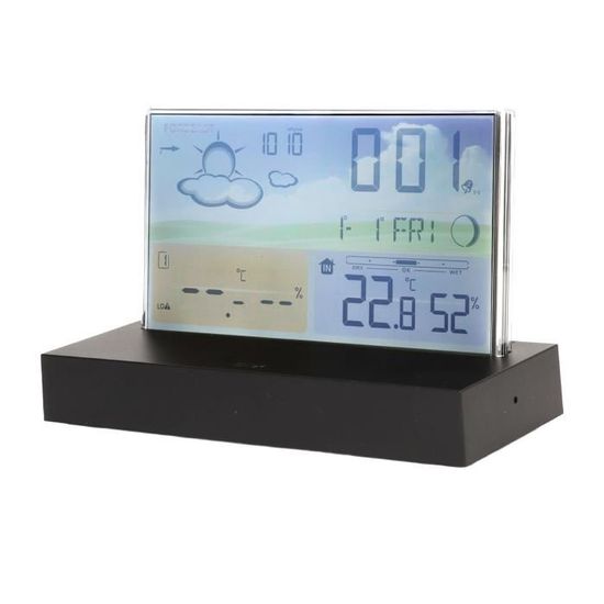 SPORTARC Horloge Réveil Numérique Créative Avec Thermomètre Hygromètre - Écran LCD Transparent Lumineux, Alarme Snooze, Idéal Chambre Bureau