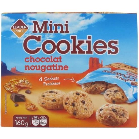 Mini cookies chocolat nougatine - 160g