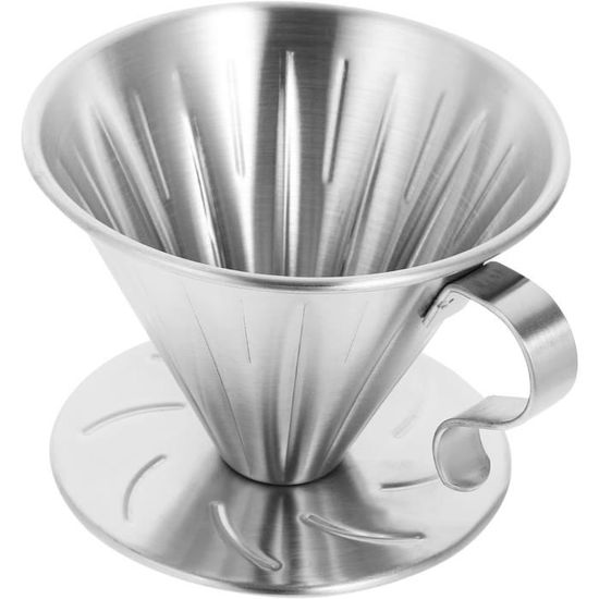Zerone filtre à café conique Filtre à café en acier inoxydable entonnoir à grains fins type