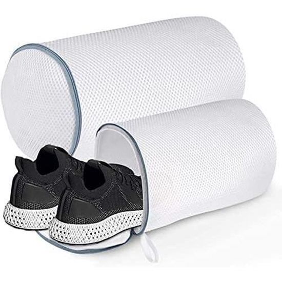 2 Sacs Lavage Chaussures Machine - Filet Double Couche - 24x24x40 Cm - Fermeture éclair - Pour Chaussures, Lingerie, Sport