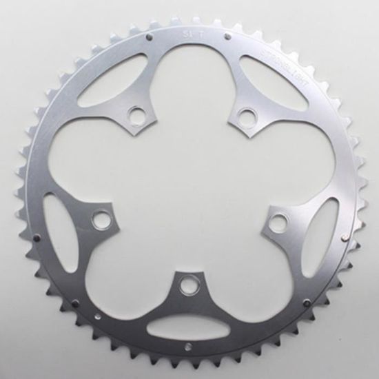 Plateau De Vélo Route Stronglight 51 Dents, 5 Branches, Alu 7075, Noir - Type Shimano