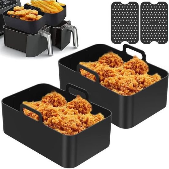 2 Paniers Silicone Pour Air Fryer Vicloon - 16.5cm - Micro-ondes Et Four - Antiadhésif
