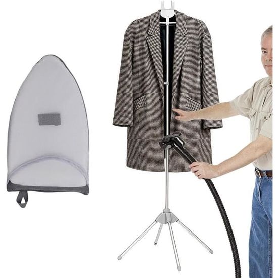 Porte-Cintre Vapeur Portable - Support Télescopique Réglable Jusqu'à 155cm - Rotation 360° - Alliage Aluminium - Pour Voyage, Maison