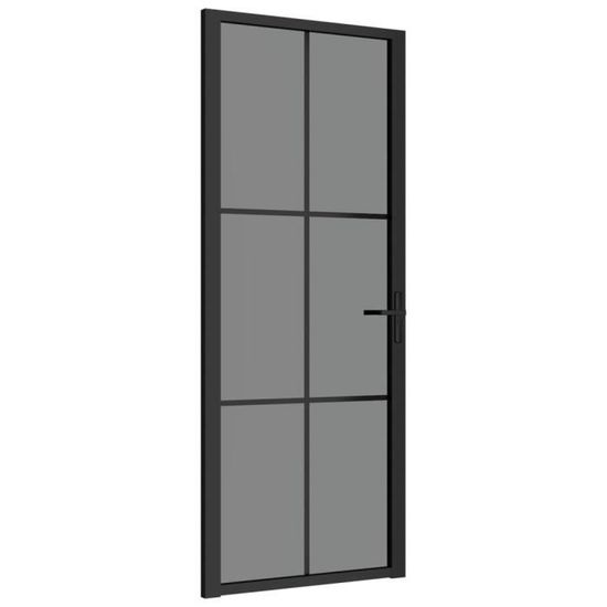 YAJ - Porte intérieure Verre ESG et aluminium 102,5x201,5 cm Noir
