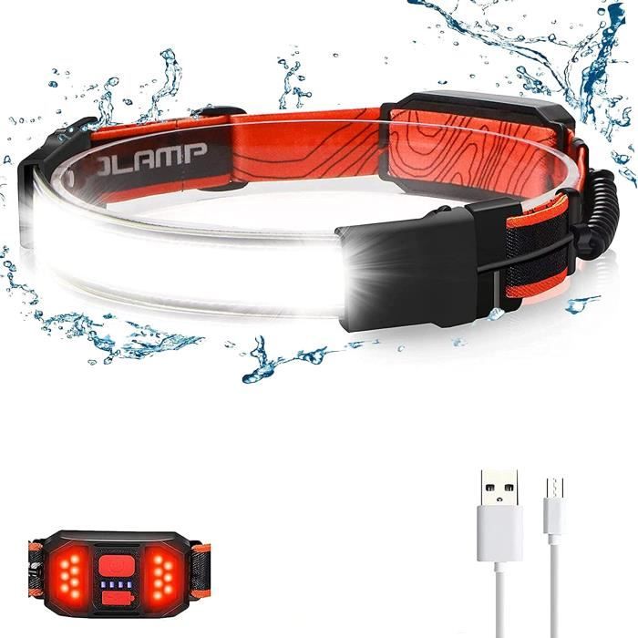 Lampe Frontale Rechargeable  Lot De 2 , Faisceau Large 230°, LED Avec Detecteur De Mouvement Pour Adultes Accessoires De Camping Etanche 98637855