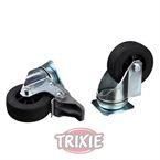 TRIXIE Ensemble de roulettes pour boîtes de transport 4 pcs Argenté