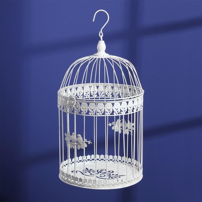 Cage à oiseaux décorative Blanc