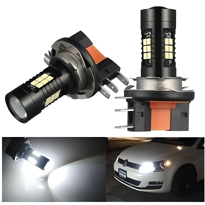 Ampoules H15 LED Canbus 21 SMD 6000K antibrouillard 80W Feux de jour