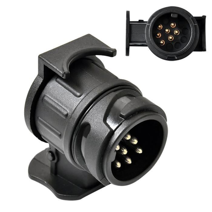 Remorque de camion de voiture 13 broches à 7 broches Prise Adapteur ATTELAGE Socket Noir _sco5380