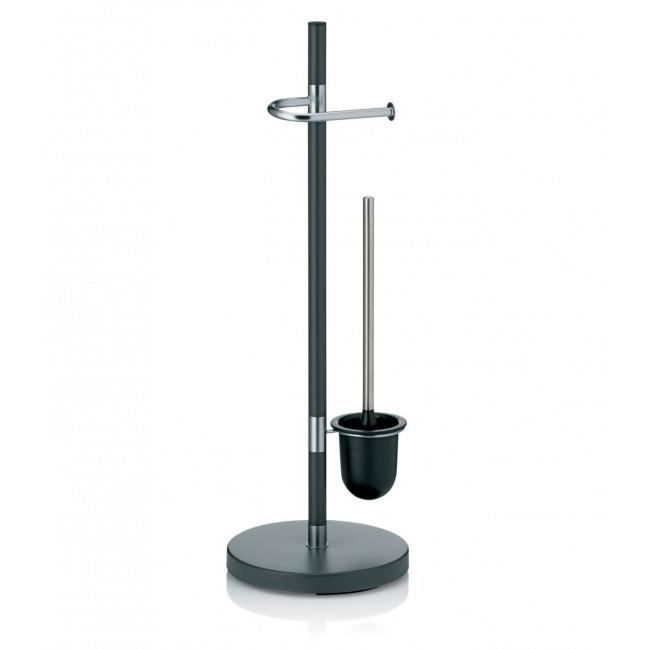 Set WC Dérouleur Papier WC avec Brosse Gris Anthracite