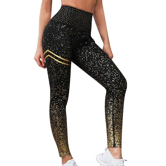 SKY Taille haute Leggings de gymnastique entraînement Fitness décontracté femmes pantalons de Yoga sport mince Compression imprimé v