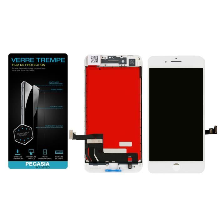 VITRE TACTILE + ECRAN LCD RETINA PREMIUM POUR IPHONE 8 BLANC + VERRE TREMPE DE PROTECTION OFFERT-PEGASIA