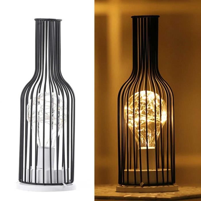 Lampe à Poser rétro Lampe de chevet décorative sans fil avec ampoule Edison Balcon Chambre Mariages Parties Intérieur - Bouteille