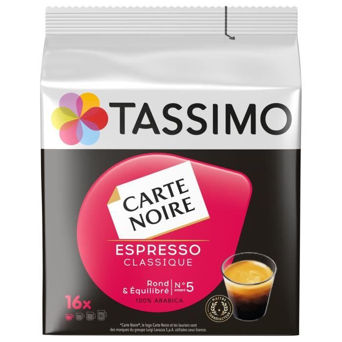 TASSIMO Café dosettes espresso classique Carte Noire - 104G