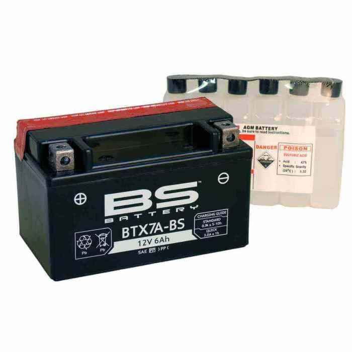 SUZUKI 125 DR SE-125 RG FUN / HONDA 125 XLR / KYMCO 125 ZING /125 METEORITE-BATTERIE BS BTX7A-BS-321803