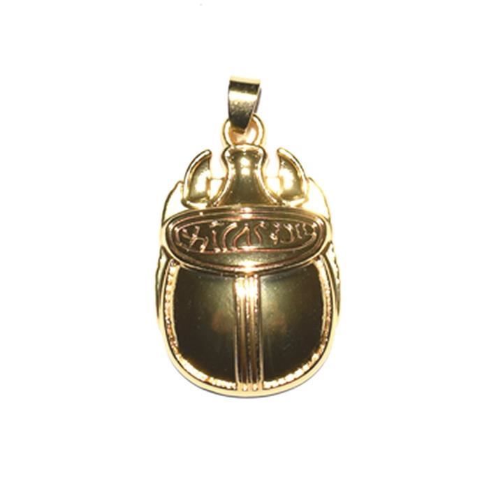Petit pendentif scarabée de 15mm de style Egyptien avec des Hiéroglyphes