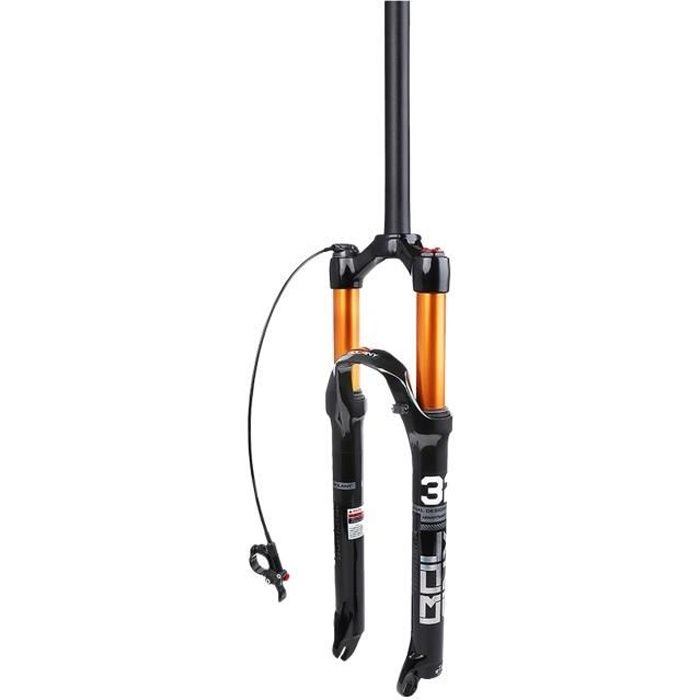 1 1/8 inch Vélo Fourche à Alliage Montagne Vélo de Route Verrouillage À Distance Fourches Remplacement 26/27.5/29 Droit 26 pouces