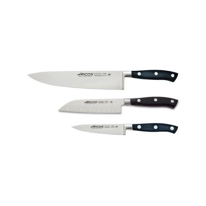 style cuisine couteaux de chef arcos - a807700 - coffret riviera noir