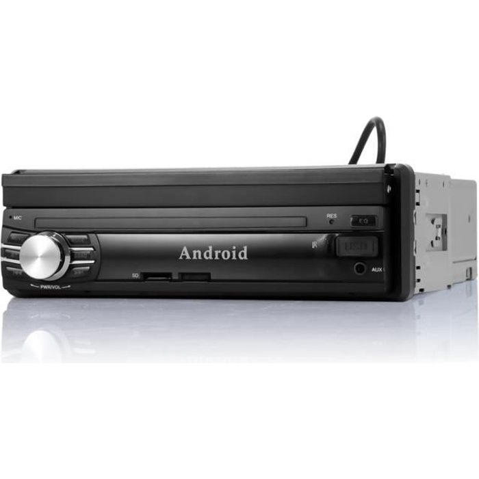 Rétractable 7- 1 DIN Android 6.0 GPS Bluetooth 1080P Autoradio Navigation Lecteur stéréo voiture entièrement écran tactile