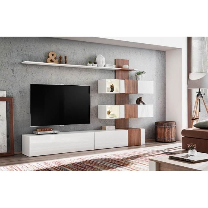Ensemble Meuble Tv Design -quill- 250cm Blanc - Paris Prix