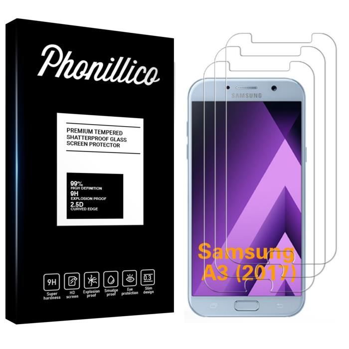 Verre Trempe Samsung Galaxy A3 2017 A320 - [Pack 3] Film Vitre Protection Ecran Ultra Resistant [Phonillico®]