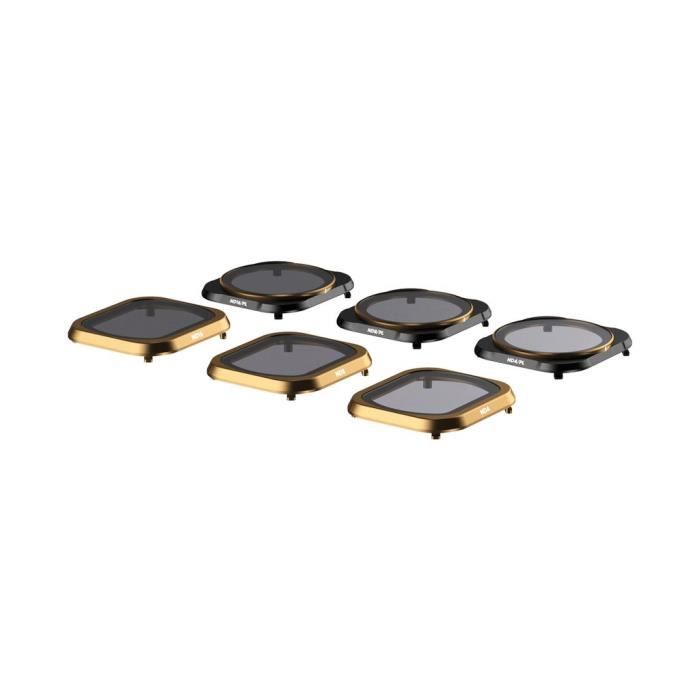 PolarPro M2P-CS-6PK, Filtre optique, DJI, DJI Mavic 2, ND16,ND16-PL,ND4,ND4-PL,ND8,ND8-PL, Noir, Or, Aluminium, Verre