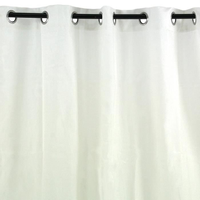 Rideau à oeillet effet chiné blanc 140x250cm LINX Blanc