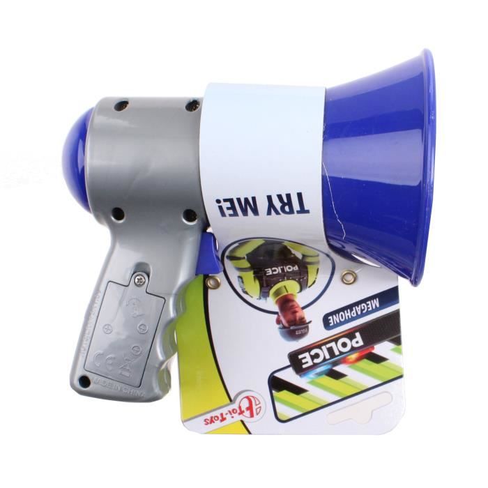 Toi-Toys mégaphone police bleu 14 cm
