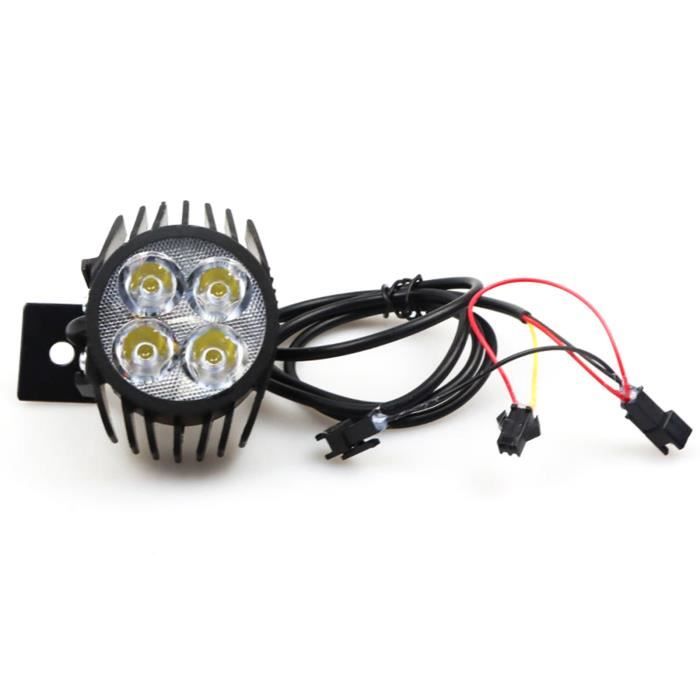 Phare Trottinette Electrique 12W 4 LED Lampe Avant Feu Scooter électrique, Vélo électrique,Vélo Pliable pour KUGOO M4 et M4 Pro