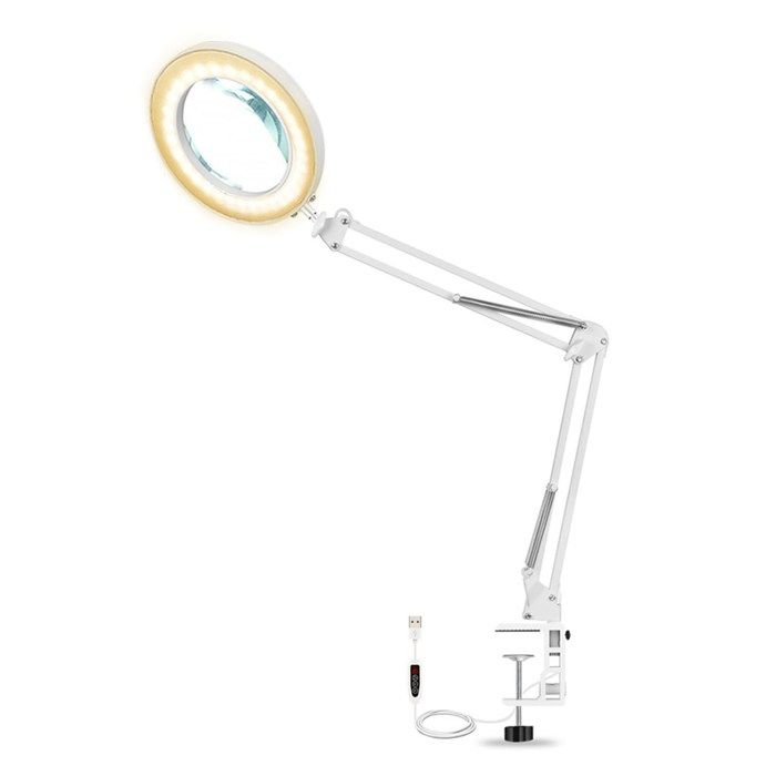 Lampe Loupe Sprifityy 10X Avec Support - 5 Modes De Couleur Et Luminosité Réglable - Pour Lecture Et Artisanat